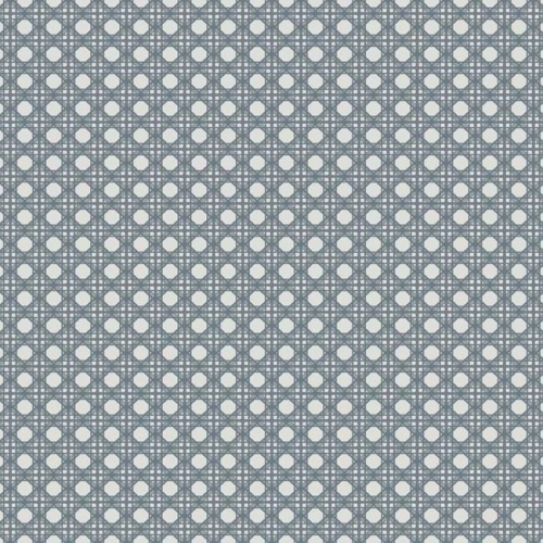 Papel pintado estilo dibujo pequeño color gris azulado Rattan Overlay Lattice CY1524