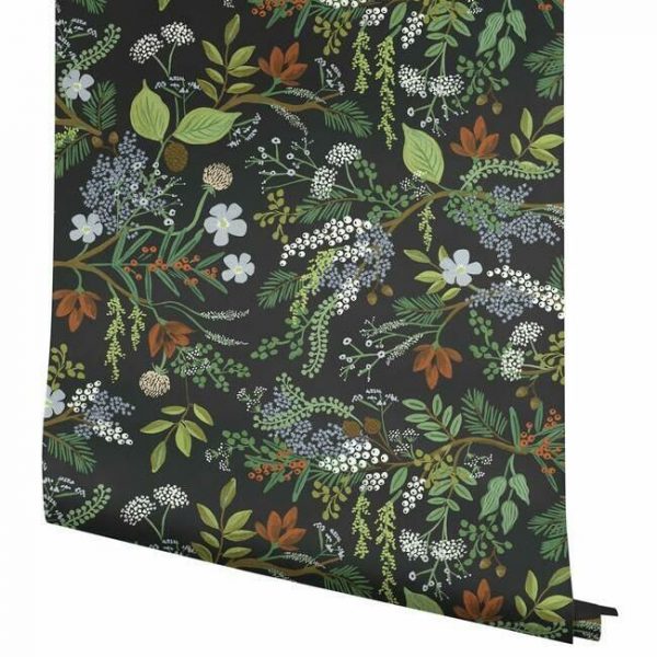 Papel pintado estilo estampado floral multicolor Juniper Forest RI5166