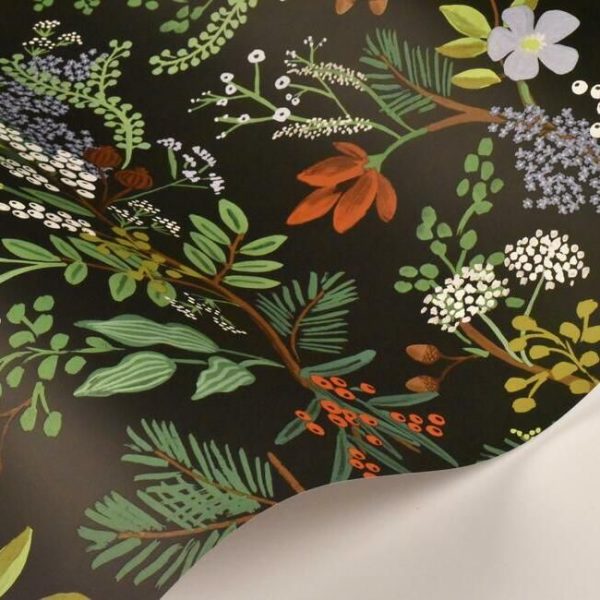 Papel pintado estilo estampado floral multicolor Juniper Forest RI5166