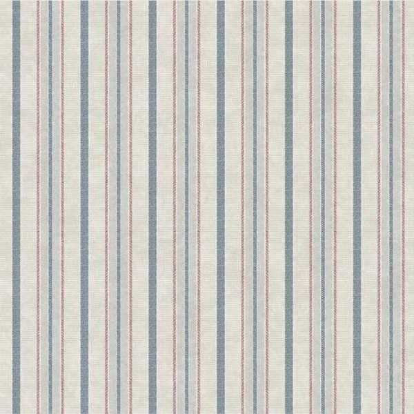 Papel pintado de estilo rayas en color azul-rojo-beige Shirting SR1553