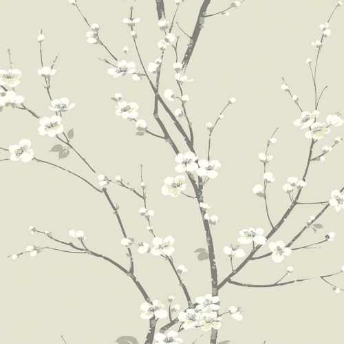 Papel pintado estilo estampado floral en color beige Monterey EC81805