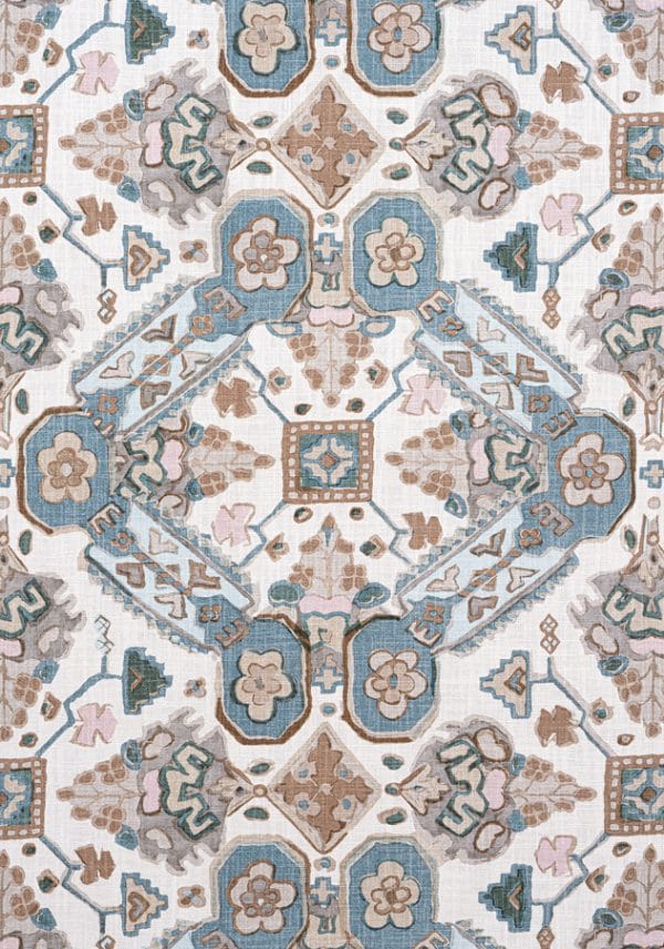 Tela de estilo estampado varios en azul pastel Persian Carpet F910825