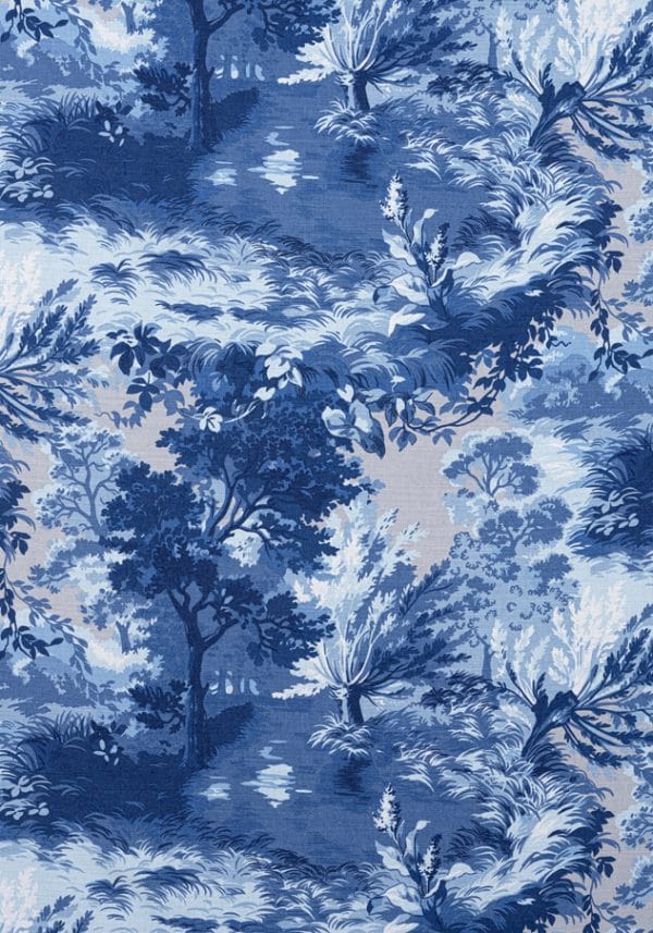 Tela de estilo escenas en tonos de color azul Lincoln Toile F910864