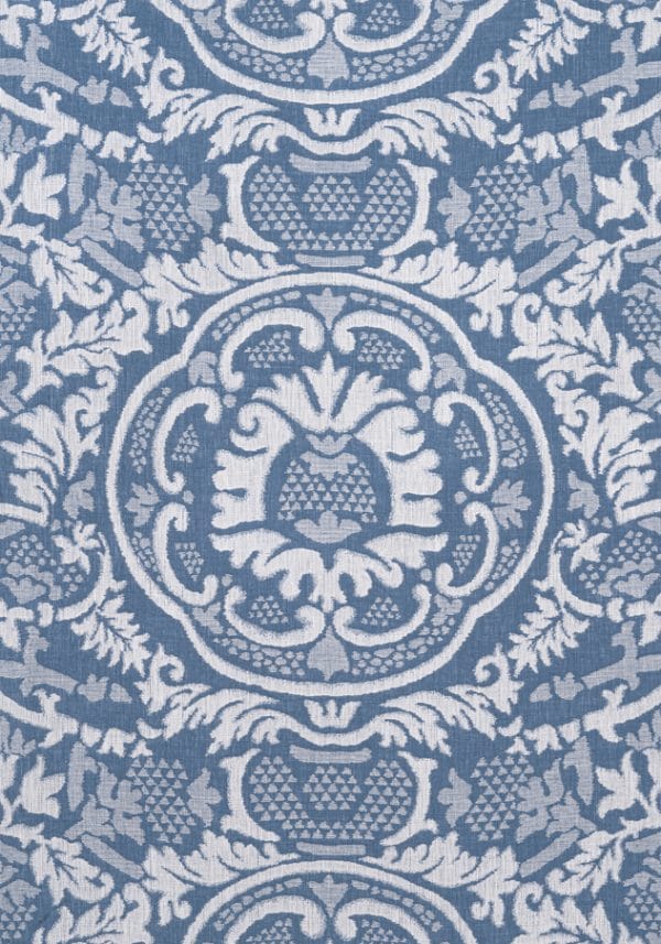 Tela de estilo damasco en color azul Earl Damask W710837