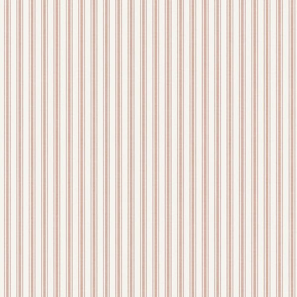 Papel pintado de estilo rayas en color granate sobre fondo blanco Aspö Stripe 8869