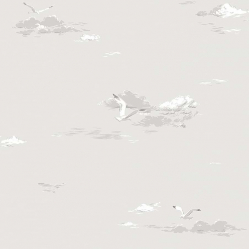 Papel pintado de estilo mar y paisaje marino en color gris claro Seagulls 8857