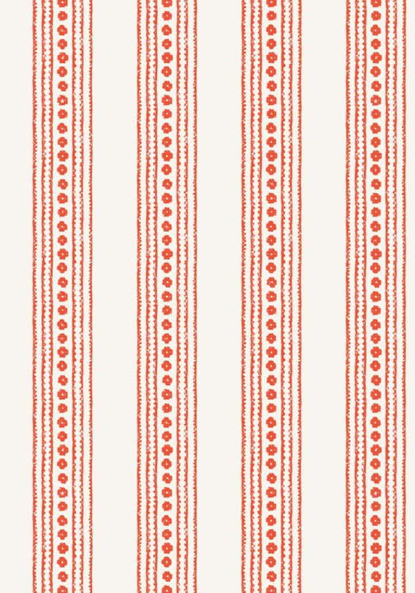 Papel pintado de estilo rayas en color naranja New Haven Stripe T10606