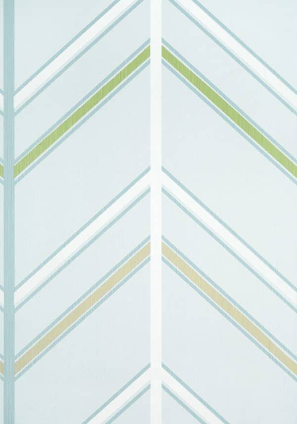 Papel pintado de zig zag en color azul Ventura T14356