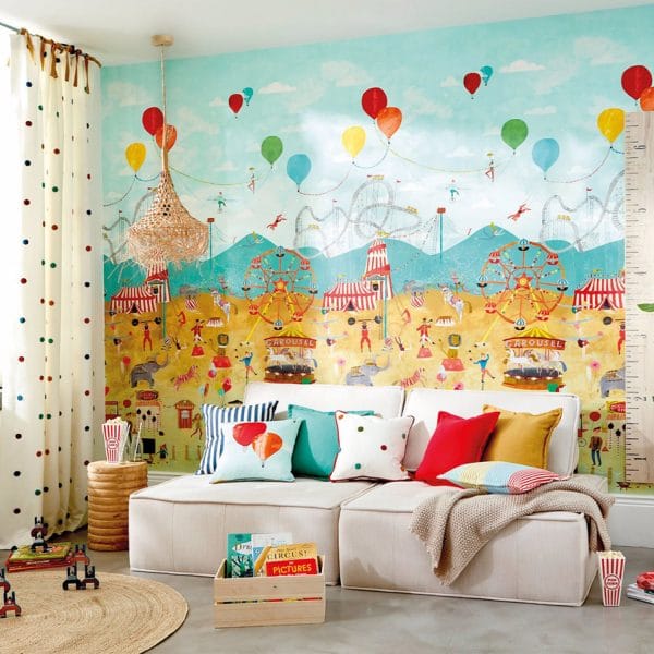 Mural de papel pintado infantil en multicolor Lifes a Circus 112647