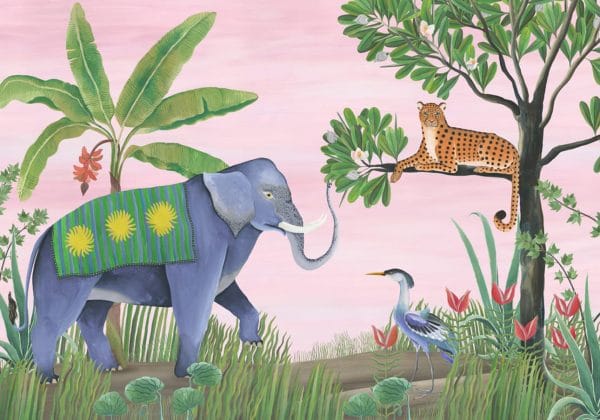 Mural de papel pintado de animales infantil multicolor Jungle Friends 9700152