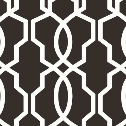 Papel pintado de trellis en color negro Hourglass Trellis GM7516