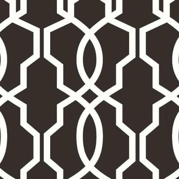 Papel pintado de trellis en color negro Hourglass Trellis GM7516