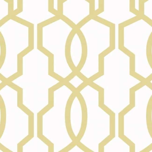 Papel pintado de trellis en color amarillo Hourglass Trellis GM7518