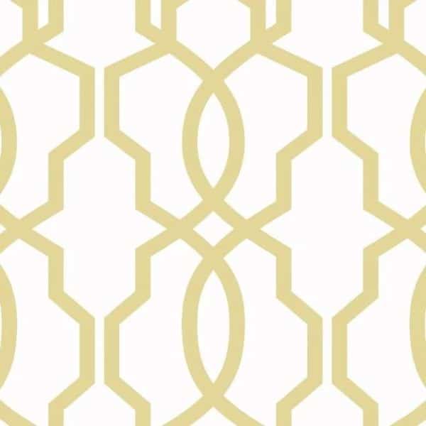 Papel pintado de trellis en color amarillo Hourglass Trellis GM7518