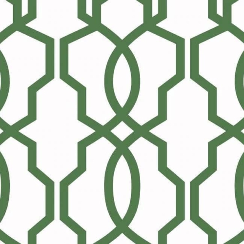 Papel pintado de trellis en color verde Hourglass Trellis GM7519