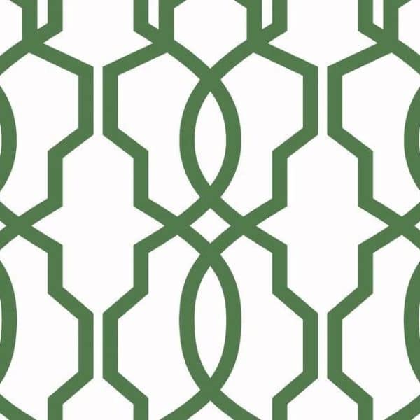 Papel pintado de trellis en color verde Hourglass Trellis GM7519