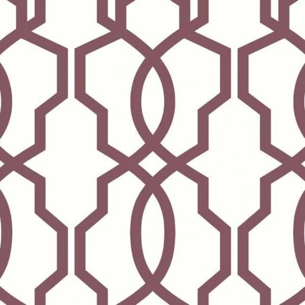 Papel pintado de trellis en color morado Hourglass Trellis GM7520