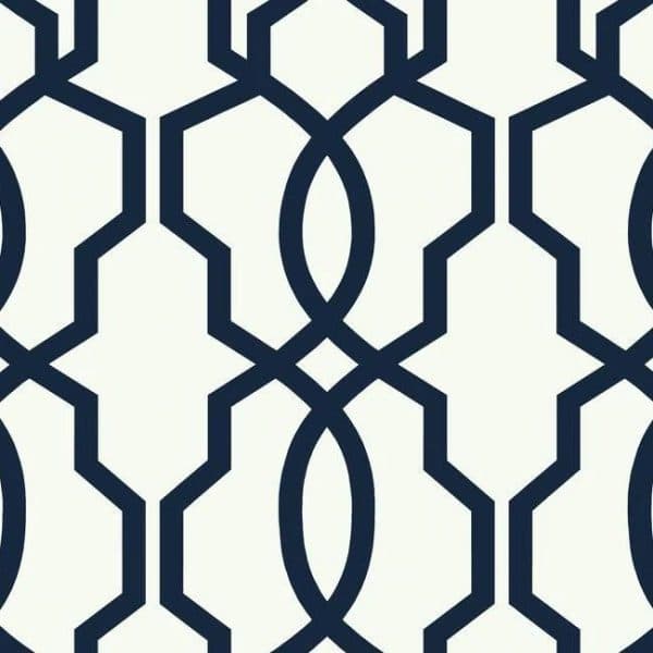 Papel pintado de trellis en color azul Hourglass Trellis GM7521