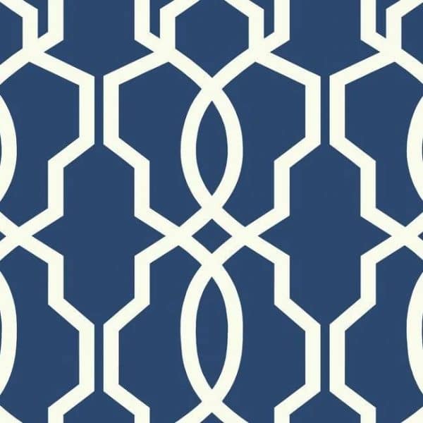 Papel pintado de trellis en color azul Hourglass Trellis GM7522