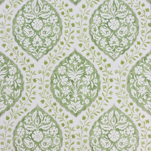 Papel pintado de medallones en color verde Marguerite NCW4304-01