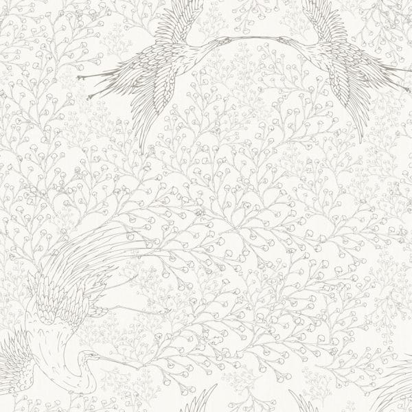 Papel pintado de aves en color beige Oriental Sense 35843