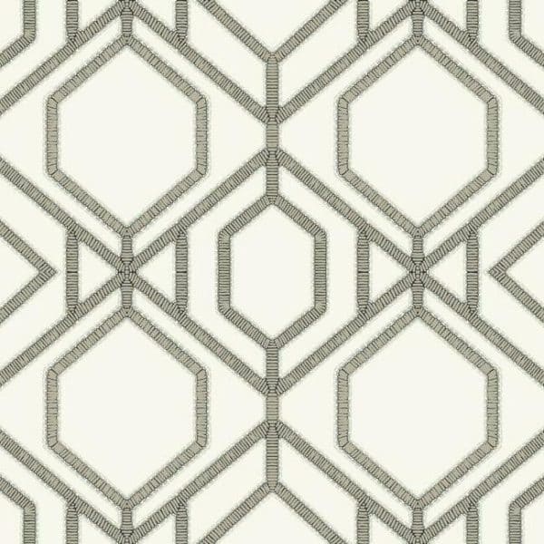 Papel pintado de trellis en color gris Sawgrass Trellis TC2635