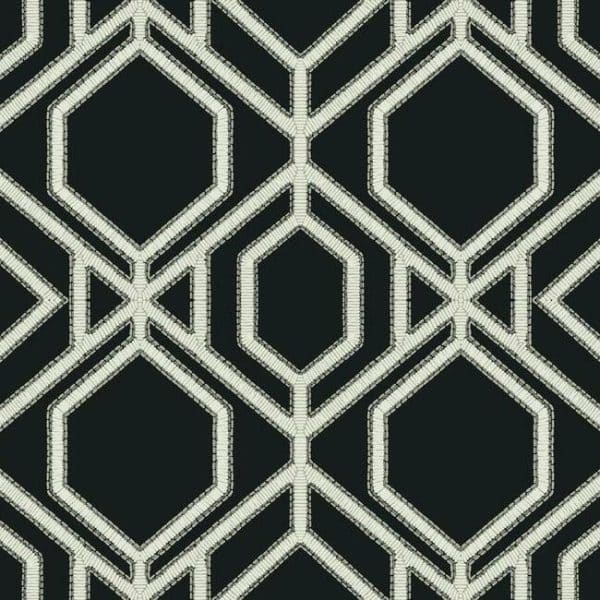 Papel pintado de trellis en color negro Sawgrass Trellis TC2637