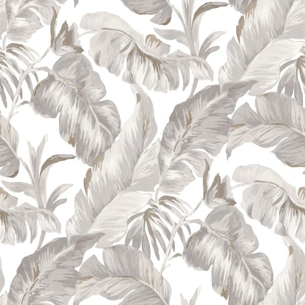 Papel pintado tropical floral color gris Amazzonia 22011