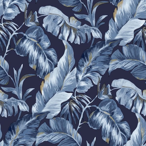 Papel pintado tropical floral color azul Amazzonia 22013