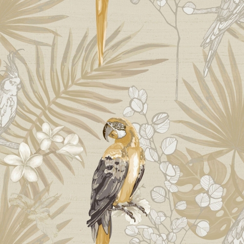 Papel pintado de aves color beige Casamood 27003