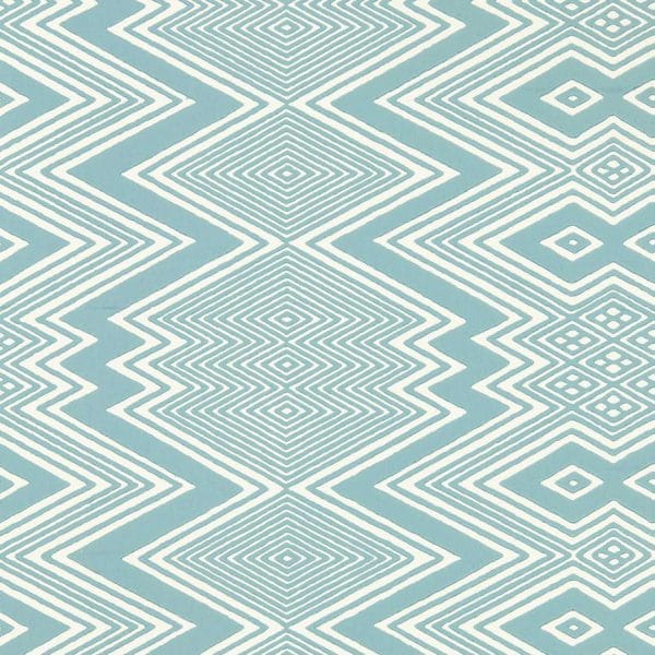 Papel pintado de zig zag en color azul Ankara HQN2112848