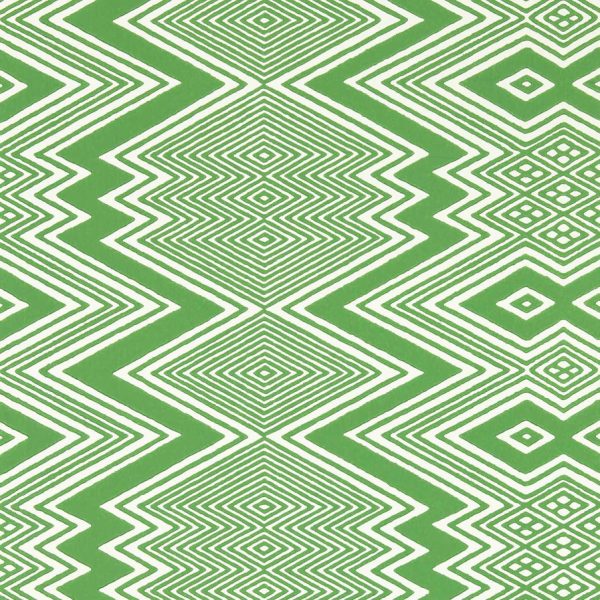 Papel pintado de zig zag en color verde Ankara HQN2112849