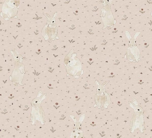 Papel pintado infantil de color beige Bunny Field R18083