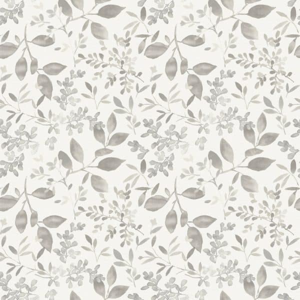 Papel pintado de hojas en color gris Flora y Fauna 3122-11100