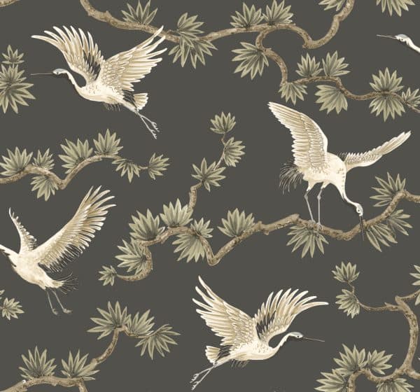 Papel pintado de aves en color verde Grasslands GL21700