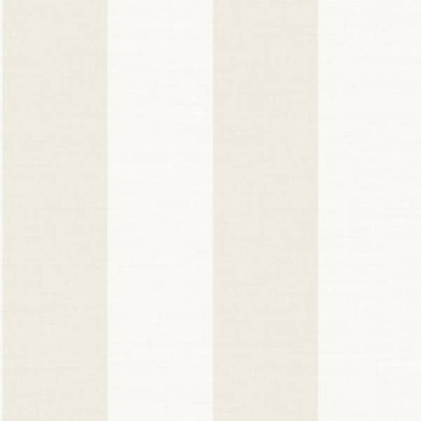 Papel pintado de rayas en color beige y blanco Williamburg Rayure 28460104