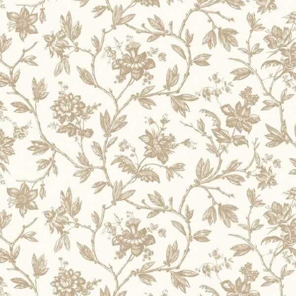 Papel pintado de toile de jouy en color beige Rosa 87961108