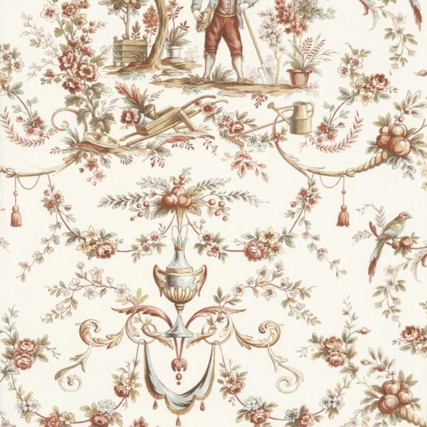 Papel pintado de toile de jouy en multicolor L’orangerie 87973476