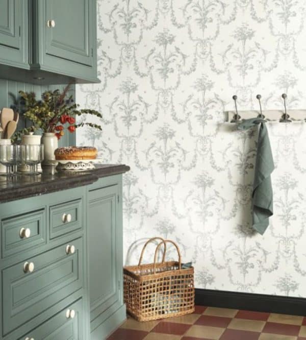 Papel pintado de toile de jouy en color azul Corne D’abondance 87926716