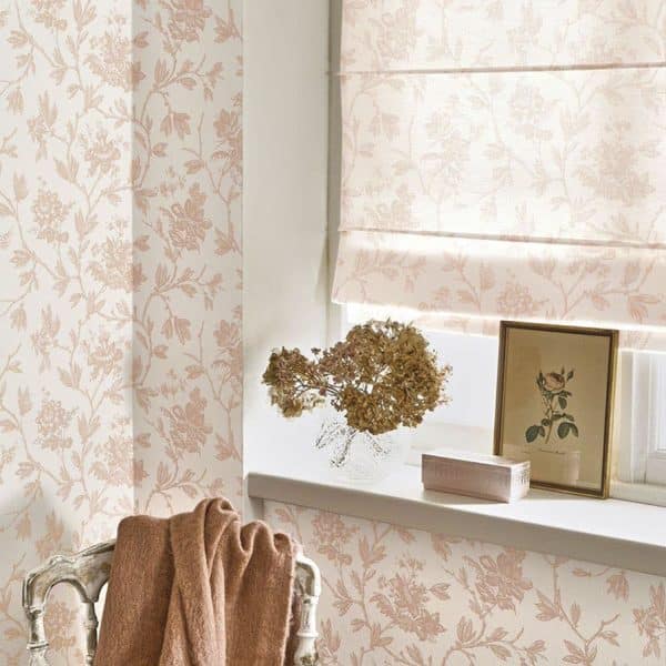 Papel pintado de toile de jouy en color beige Rosa 87961108