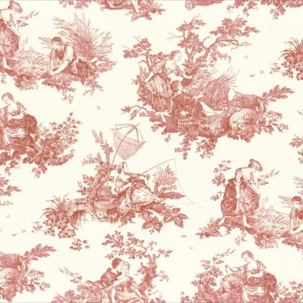 Tela toile de jouy en color rojo Scene D’eté 88038201