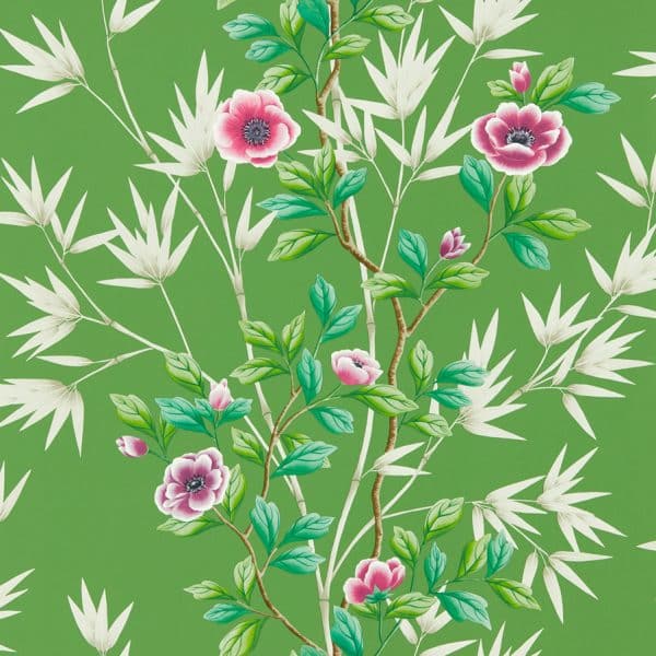 Papel pintado estampado floral en color verde Lady Alford HDHW112900