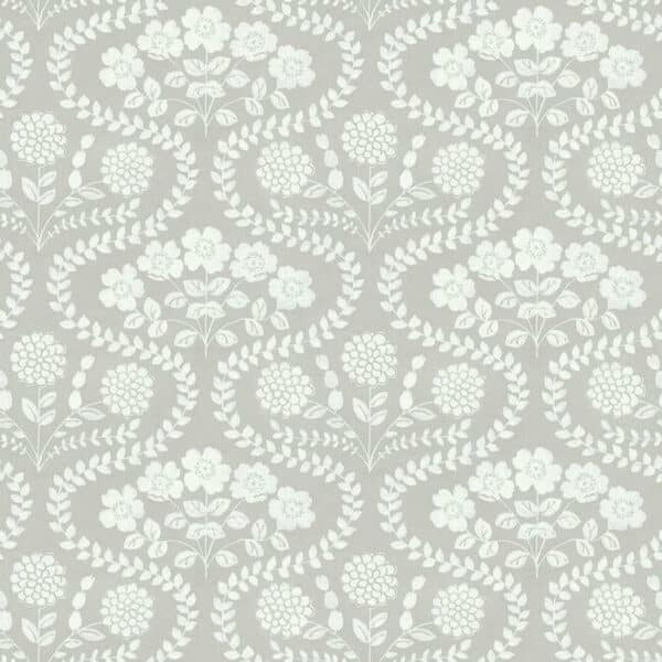 Papel pintado estampado floral color gris Folksy Floral FH4021