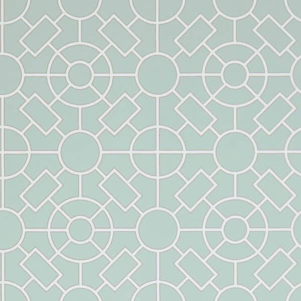 Papel pintado de geométrico trellis en color verde Knot Garden W7455-03