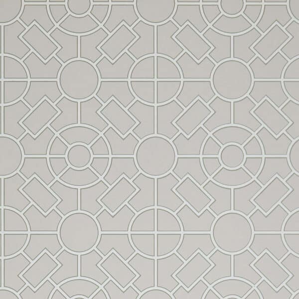 Papel pintado de geométrico trellis en color gris Knot Garden W7455-04