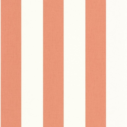 Papel pintado de rayas en color naranja Linen Lines 104044024