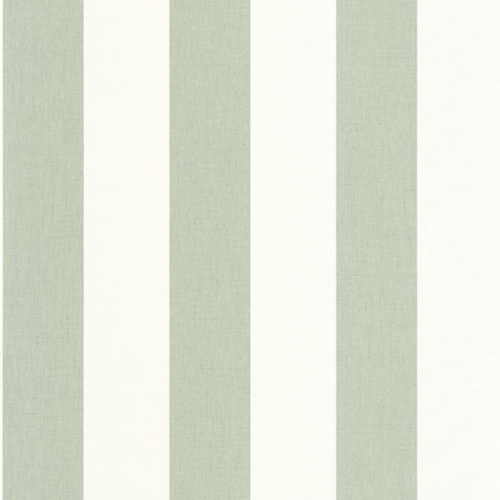 Papel pintado de rayas en color verde Linen Lines 104047004