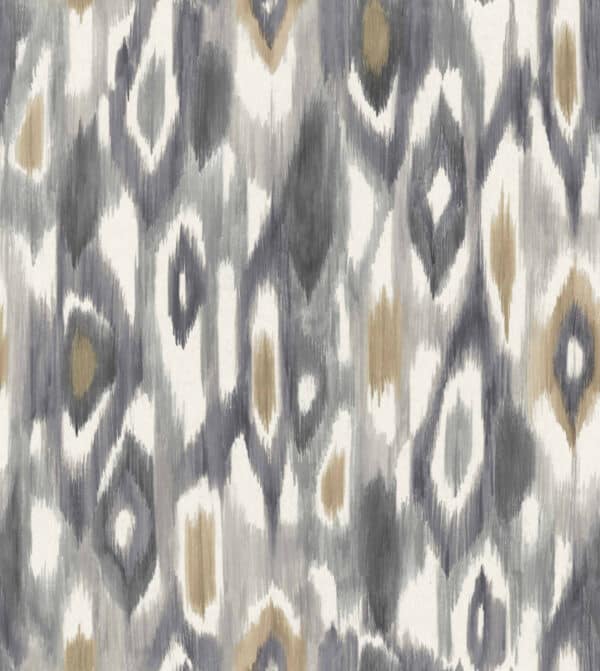 Papel pintado de thai ikat en color gris Abr A00835