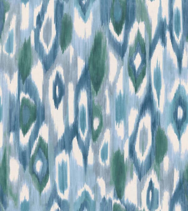 Papel pintado de thai ikat en color azul Abr A00831