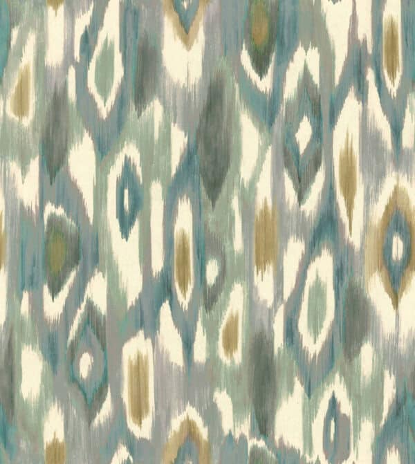 Papel pintado de thai ikat en color verde Abr A00833